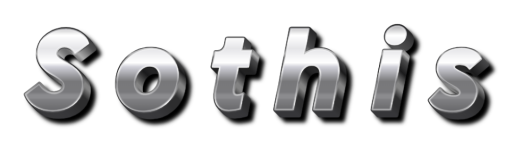 Alternate metallic Sothis wordmark